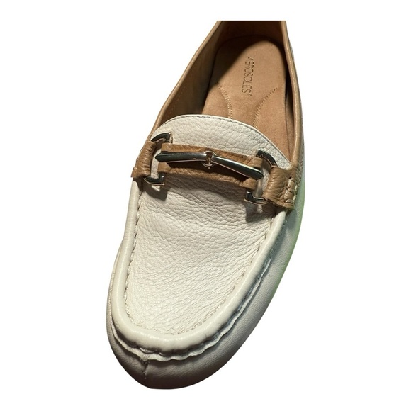 Aerosoles Drive Along Horsebit Leather Driving Loafers Ivory Beige Size 9.5 - Picture 7 of 14